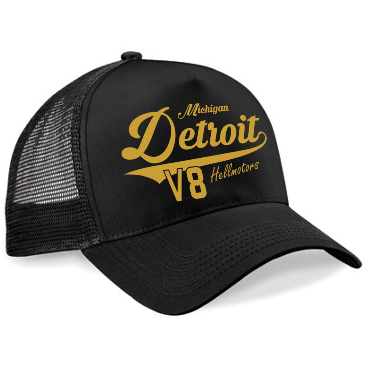 Trucker Cap Detroit V8 schwarz - Hellmotors
