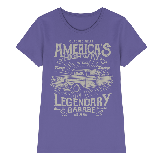 Americas Highway Legendary Garage - Ladies Premium Shirt