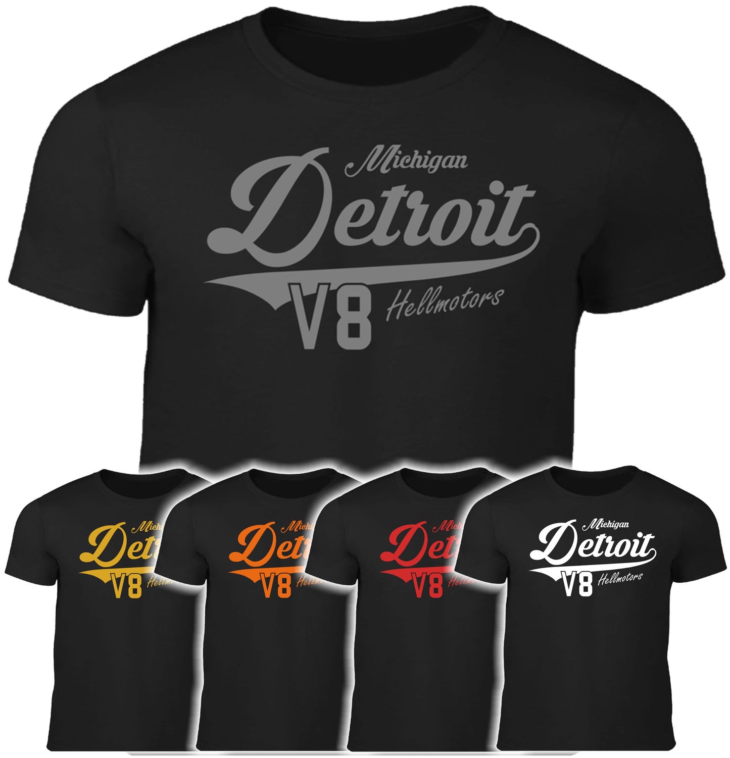 Detroit V8 - Herren Shirt black Edition