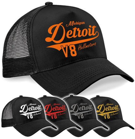 Trucker Cap Detroit V8 schwarz - Hellmotors