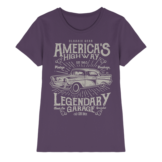 Americas Highway Legendary Garage - Ladies Premium Shirt