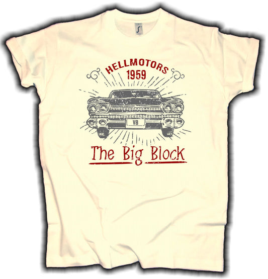 T-Shirt mit oldschool vintage straßenkreuzer v8 block big block